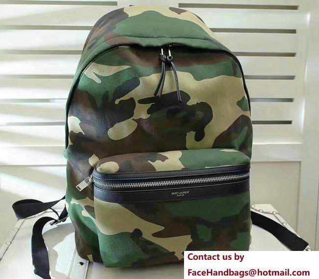 Saint Laurent Classic City Backpack Bag 435988/527137 Camouflage