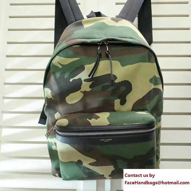 Saint Laurent Classic City Backpack Bag 435988/527137 Camouflage