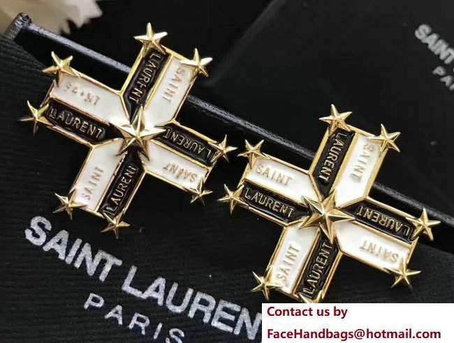 Saint Laurent Cross With Stars Earrings