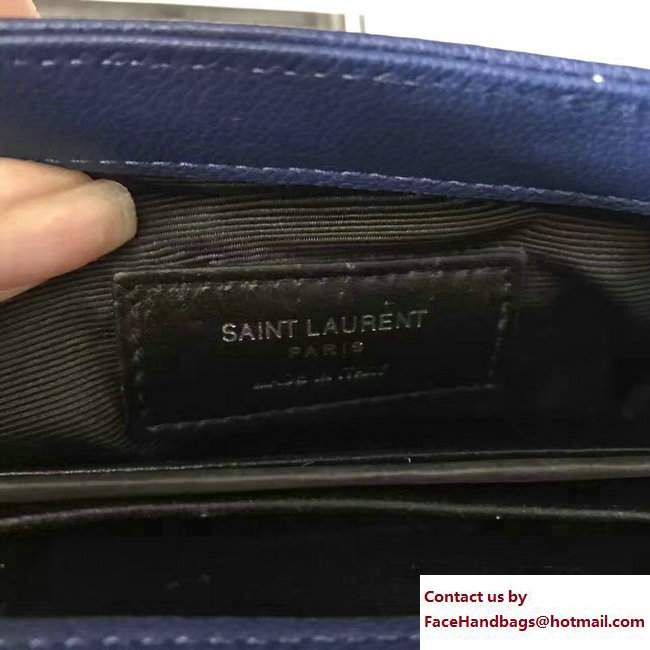 Saint Laurent Small Monogram Matelasse College Bag 392736 Blue 2017