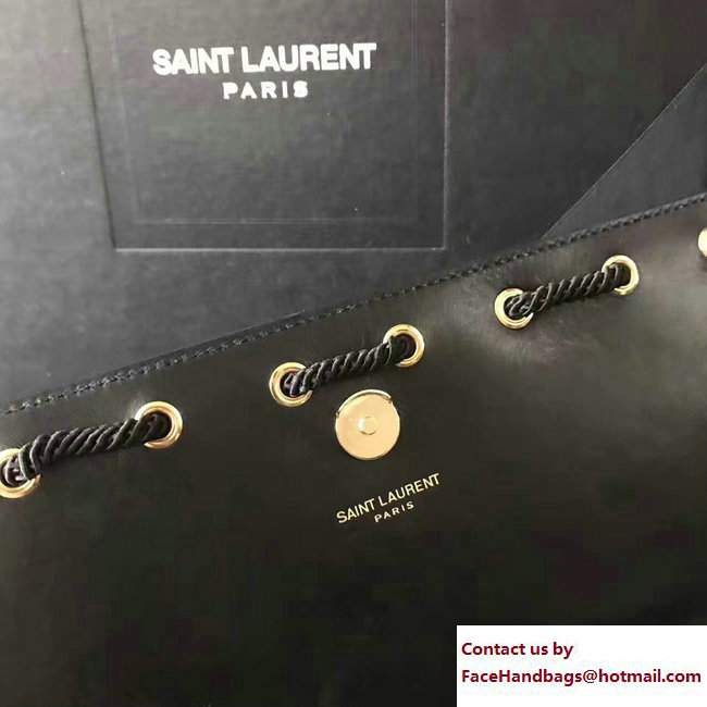 Saint Laurent Whipstitch Classic Medium Monogram Satchel Kate Bag 466286 Black 2017