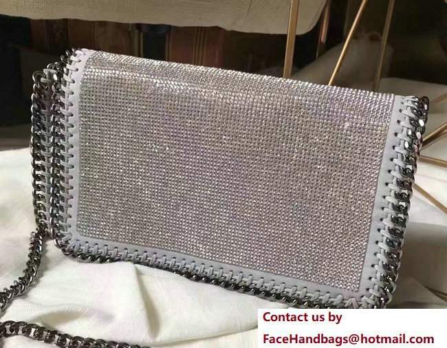 Stella McCartney Falabella Crystal Stones Cross Body Bag Gray 2017