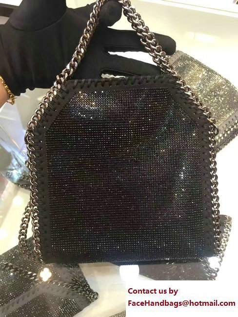 Stella McCartney Falabella Crystal Stones Tiny Tote Bag Black 2017