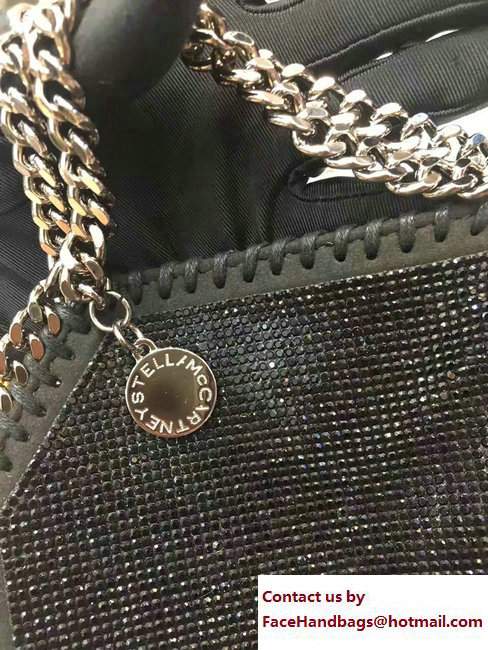 Stella McCartney Falabella Crystal Stones Tiny Tote Bag Black 2017