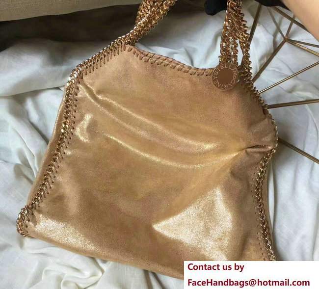 Stella McCartney Falabella Shiny Dotted Small Tote Bag Gold 2017