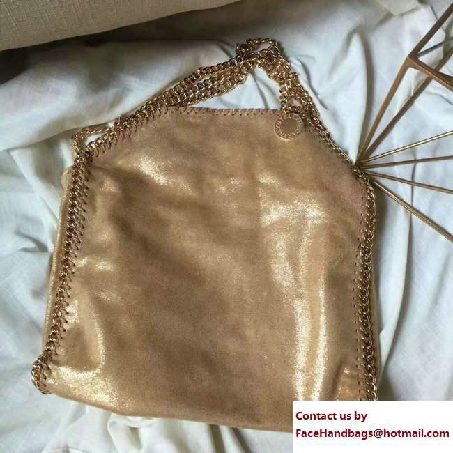 Stella McCartney Falabella Shiny Dotted Small Tote Bag Gold 2017