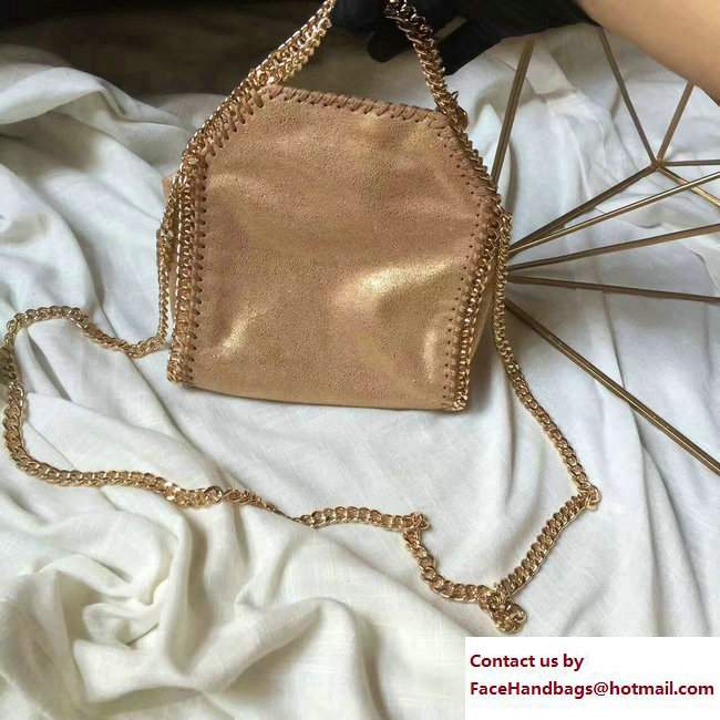 Stella McCartney Falabella Shiny Dotted Tiny Tote Bag Gold 2017