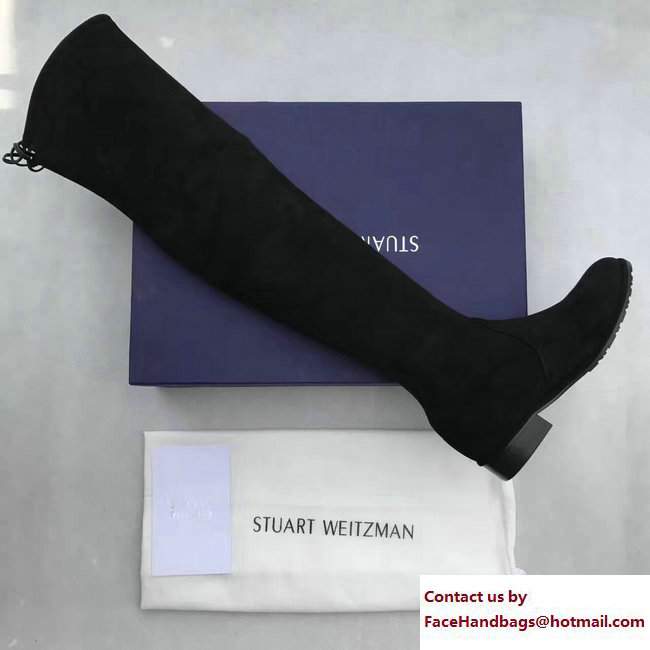 Stuart Weitzman Suede Heel 2.5cm Lowland Booots Black