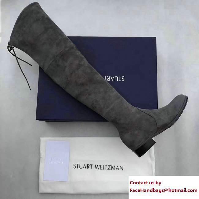 Stuart Weitzman Suede Heel 2.5cm Lowland Booots Gray