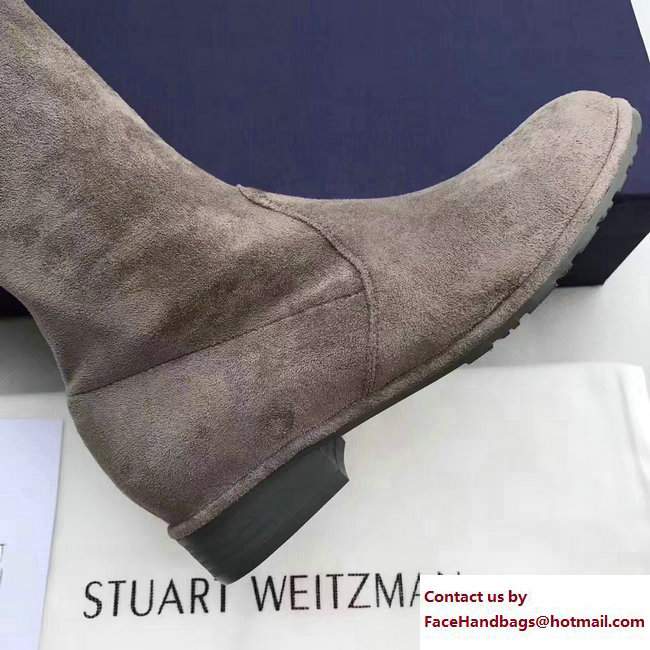 Stuart Weitzman Suede Heel 2.5cm Lowland Booots Light Gray