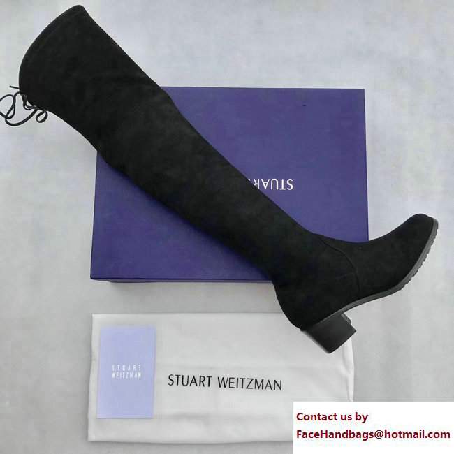 Stuart Weitzman Suede Heel 4.5cm Midland Booots Black