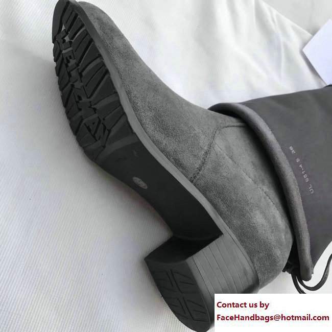 Stuart Weitzman Suede Heel 4.5cm Midland Booots Gray