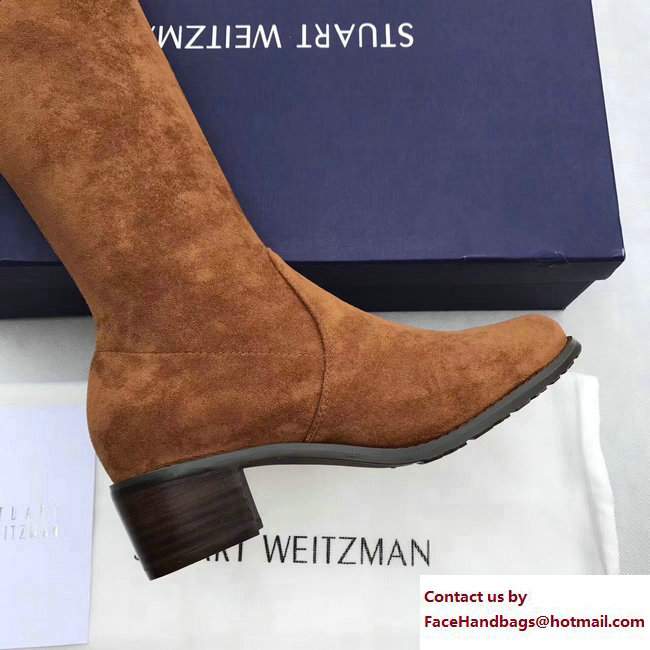 Stuart Weitzman Suede Heel 4.5cm Midland Booots Khaki