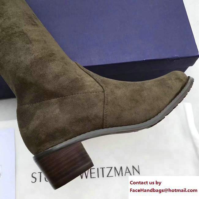 Stuart Weitzman Suede Heel 4.5cm Midland Booots Taupe