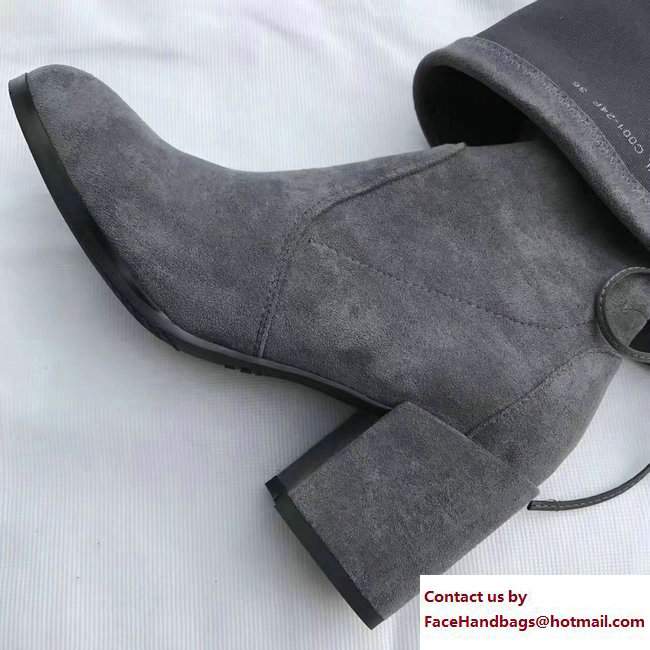 Stuart Weitzman Suede Heel 7.5cm Tieland Booots Gray