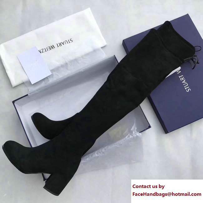 Stuart Weitzman Suede Heel 7.5cm Tieland Booots black