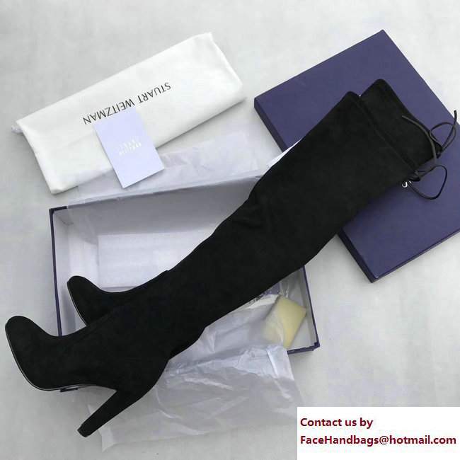 Stuart Weitzman Suede Heel 9.5cm Highland Booots Black