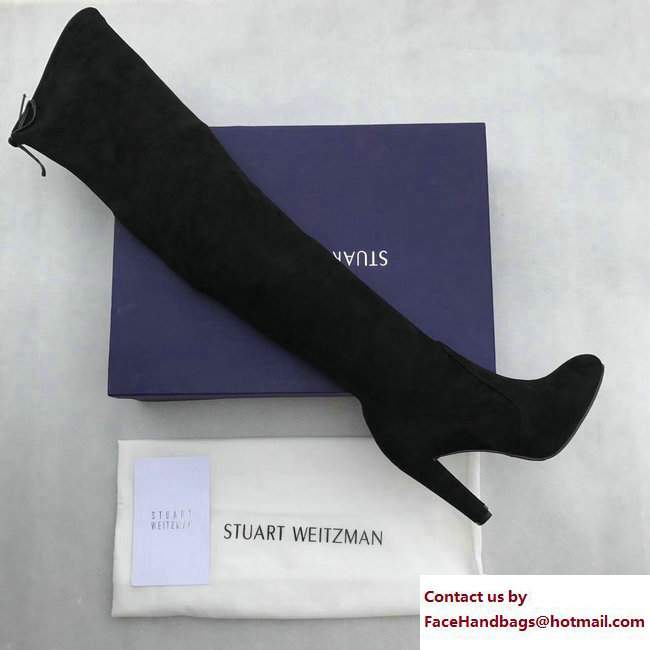 Stuart Weitzman Suede Heel 9.5cm Highland Booots Black