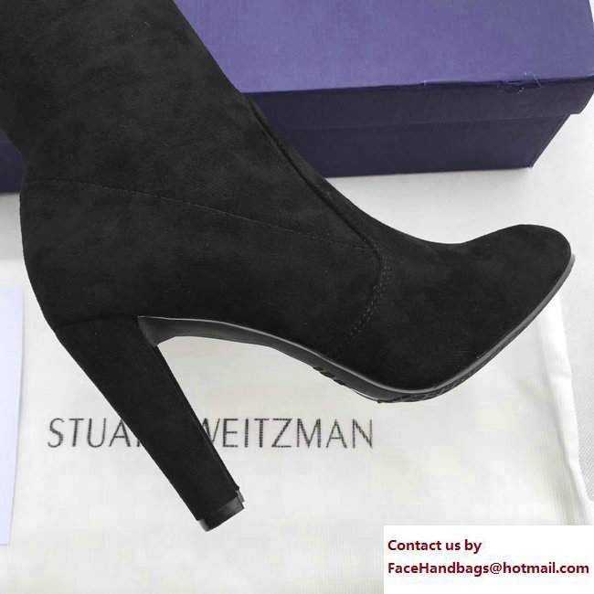 Stuart Weitzman Suede Heel 9.5cm Highland Booots Black