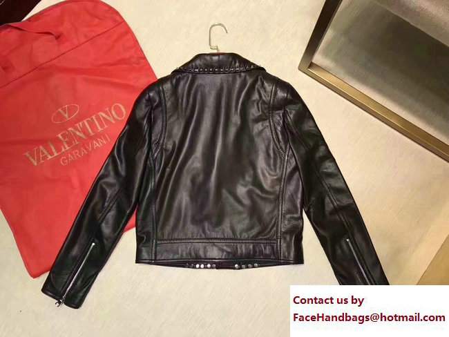 Valentino rockstud lambskin jacket black 2017