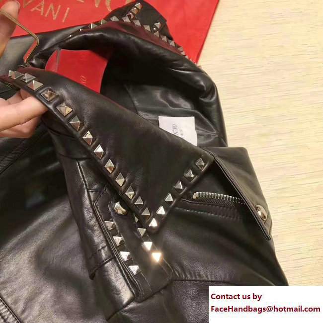 Valentino rockstud lambskin jacket black 2017