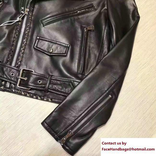 Valentino rockstud lambskin jacket black 2017