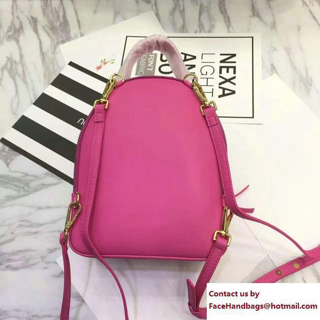 Versace Palazzo Nappa Leather Mini Backpack Crystal Embellished Fuchsia