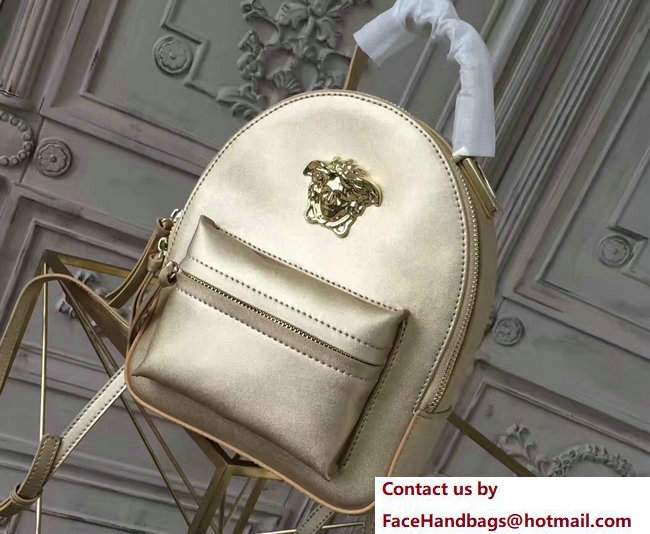 Versace Palazzo Nappa Leather Mini Backpack Gold