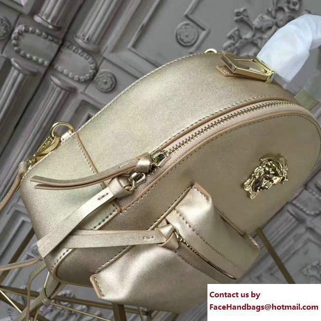 Versace Palazzo Nappa Leather Mini Backpack Gold