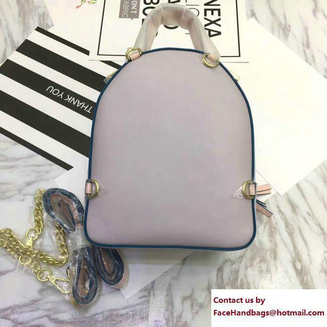 Versace Palazzo Nappa Leather Mini Backpack Gray/Nude