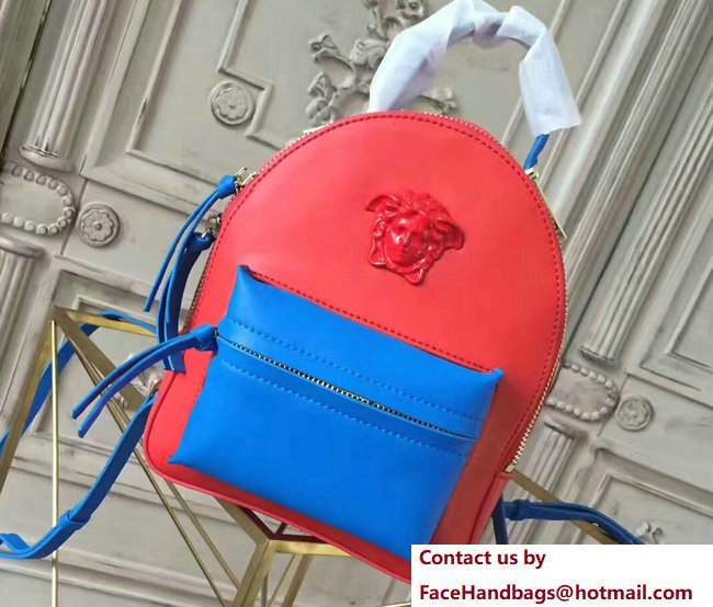 Versace Palazzo Nappa Leather Mini Backpack Red/Blue