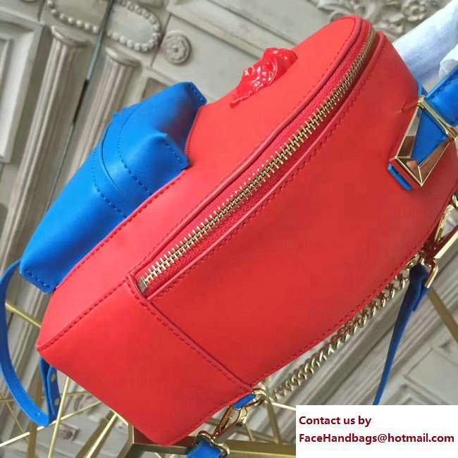 Versace Palazzo Nappa Leather Mini Backpack Red/Blue