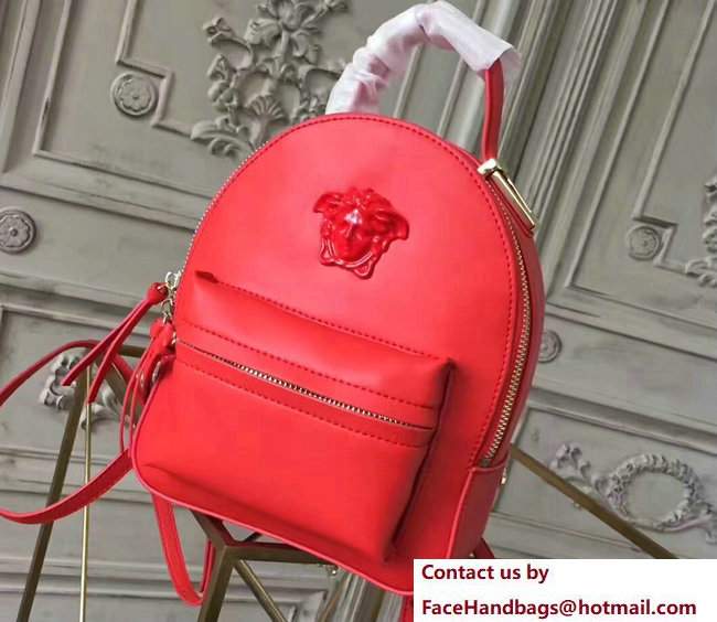 Versace Palazzo Nappa Leather Mini Backpack Red