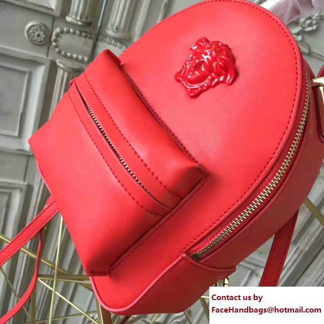 Versace Palazzo Nappa Leather Mini Backpack Red