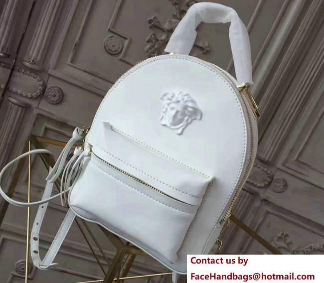 Versace Palazzo Nappa Leather Mini Backpack White