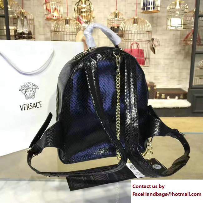 Versace Snake Pattern Small Backpack Black