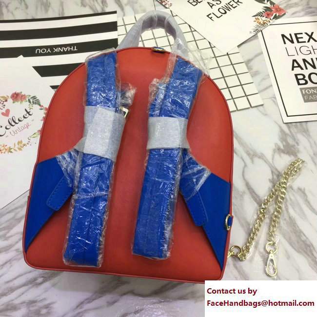 Versace Snake Pattern Small Backpack Red/Blue