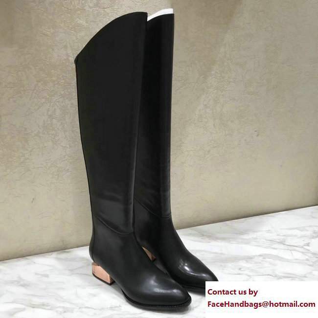 alexander wang black overknee calfskin boots