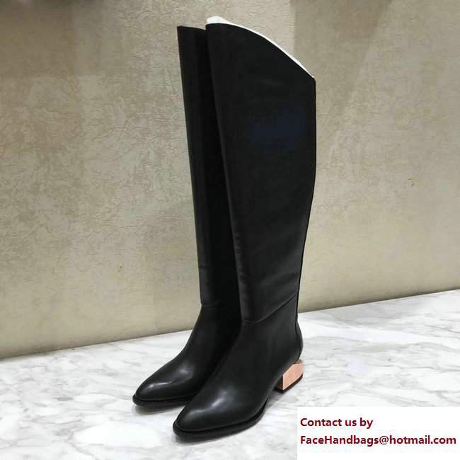 alexander wang black overknee calfskin boots