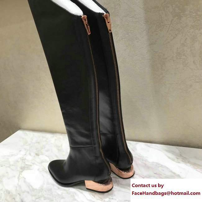 alexander wang black overknee calfskin boots