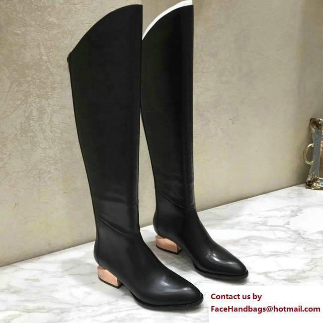 alexander wang black overknee calfskin boots