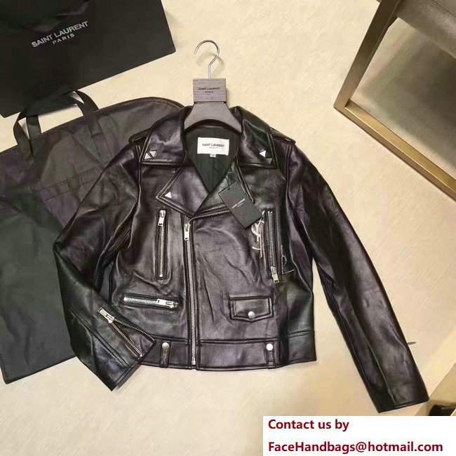 saint lauren classic black ysl motorcycle jacket