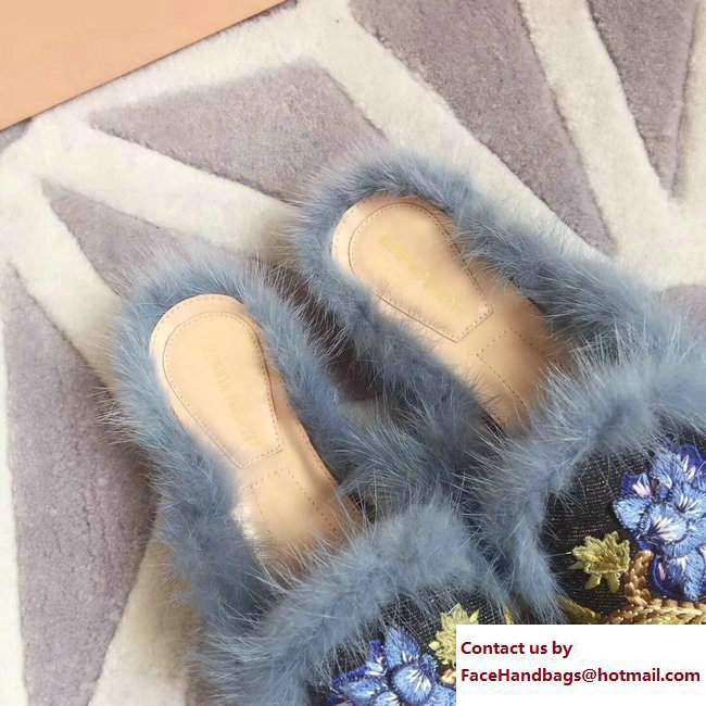 Alberta Ferretti Mink Fur Velvet Mia Mules 01 2017