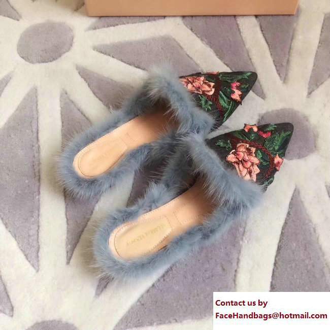 Alberta Ferretti Mink Fur Velvet Mia Mules 02 2017