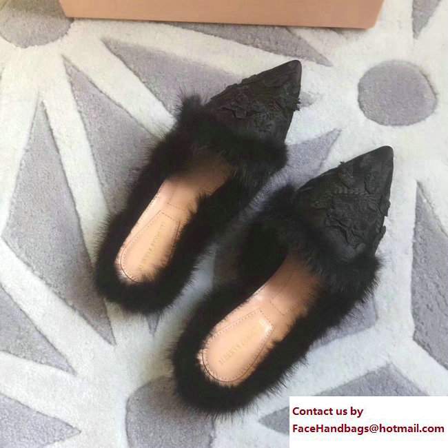 Alberta Ferretti Mink Fur Velvet Mia Mules 05 2017