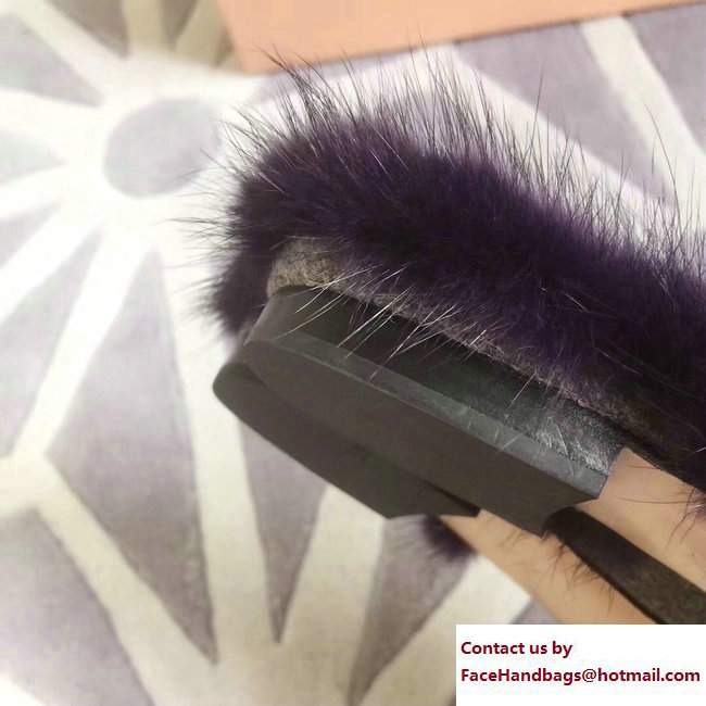 Alberta Ferretti Mink Fur Velvet Mia Mules 07 2017