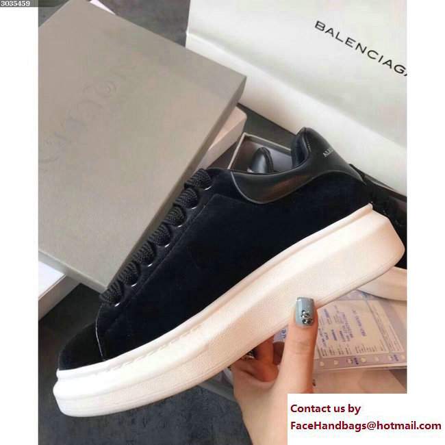 Alexander McQueen Velvet Lovers Sneakers Black 2017