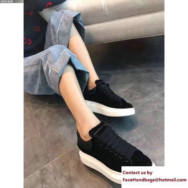 Alexander McQueen Velvet Lovers Sneakers Black 2017