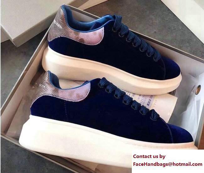 Alexander McQueen Velvet Lovers Sneakers Blue 2017