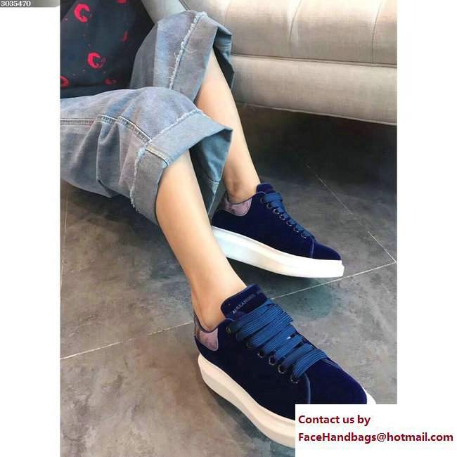 Alexander McQueen Velvet Lovers Sneakers Blue 2017